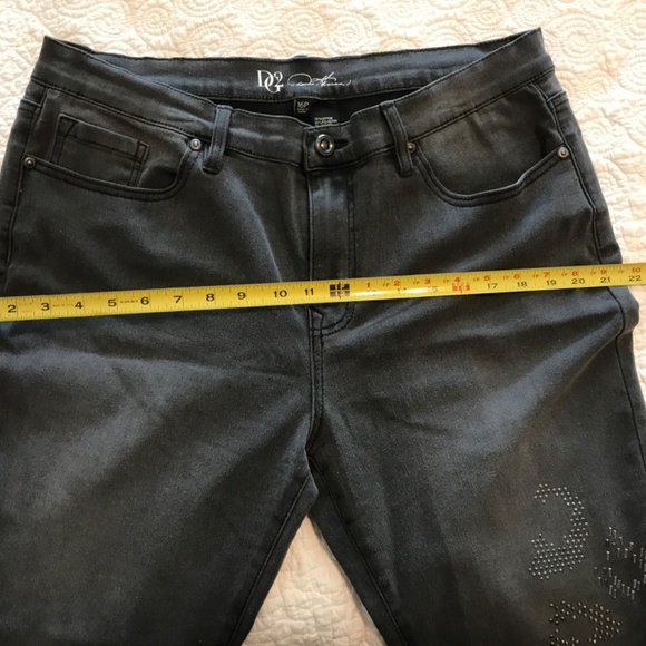 NWOT DG2 5-pocket dark gray jeans with gunmetal bling —virtual stretch (16P) - Picture 10 of 16